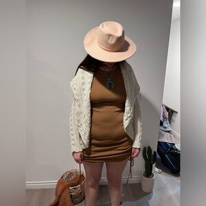 Lioness Brown Tank Ribbed Dress fall/pumpkin patch